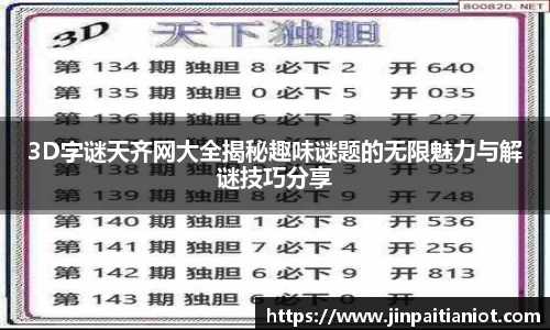 3D字谜天齐网大全揭秘趣味谜题的无限魅力与解谜技巧分享